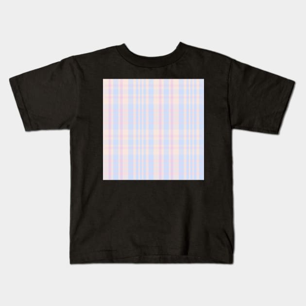 Pastel Aesthetic Sorcha 2 Hand Drawn Textured Plaid Pattern Kids T-Shirt by GenAumonier